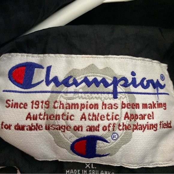 Champion Full Zip Jacket Black Nylon Windbreaker Men’s Size XL Activewear - Picture 4 of 8